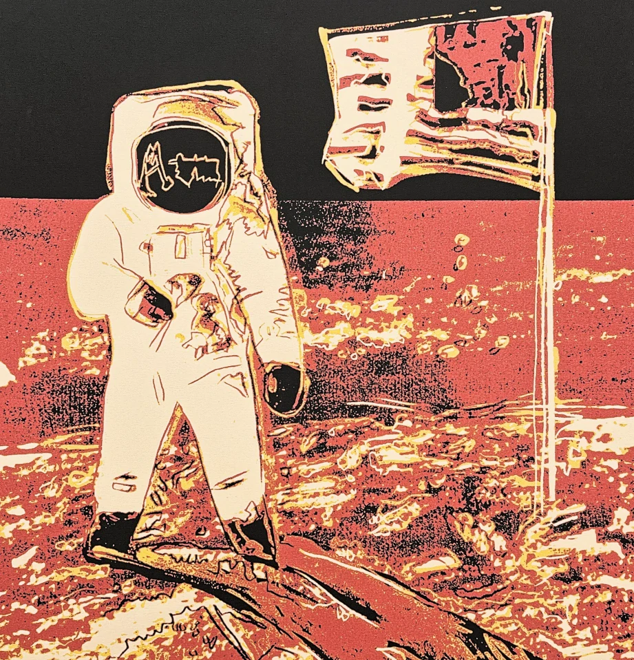 Andy Warhol - Moonwalk červeno-béžový 93/100 - edice Leo Castelli s certifikátem