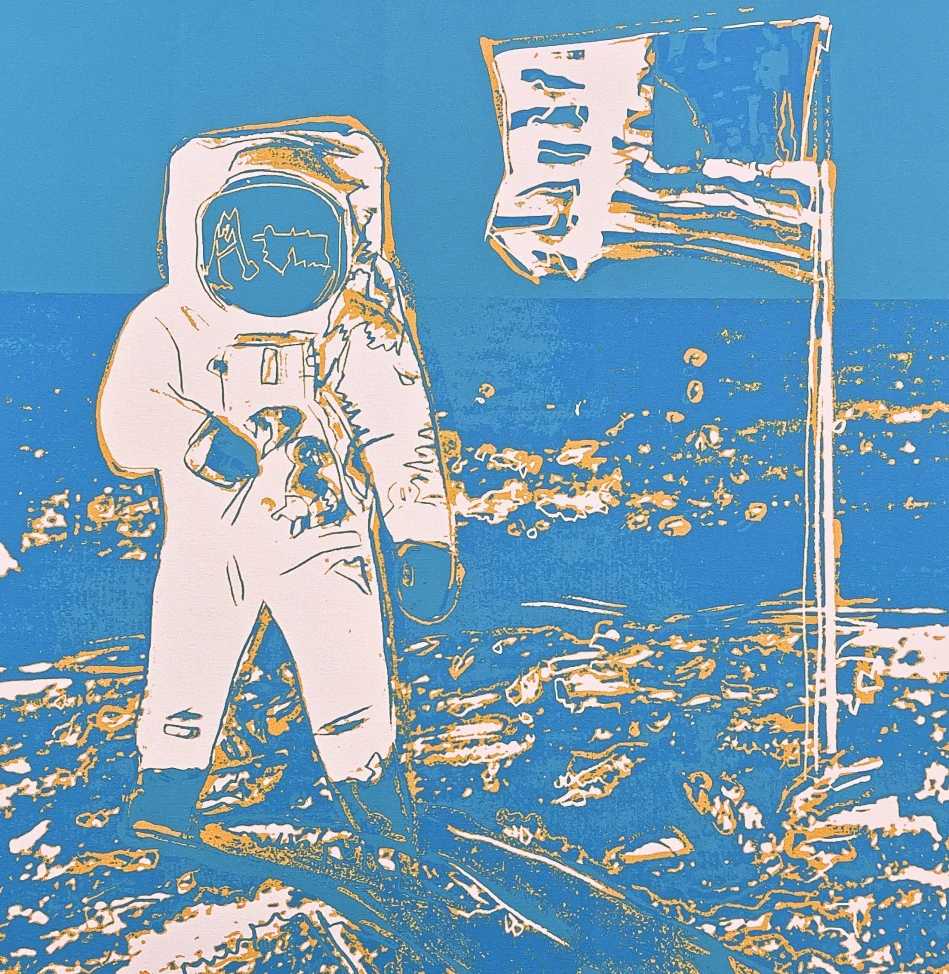 Andy Warhol - Moonwalk bílo-modrý 27/100 - edice Leo Castelli s certifikátem