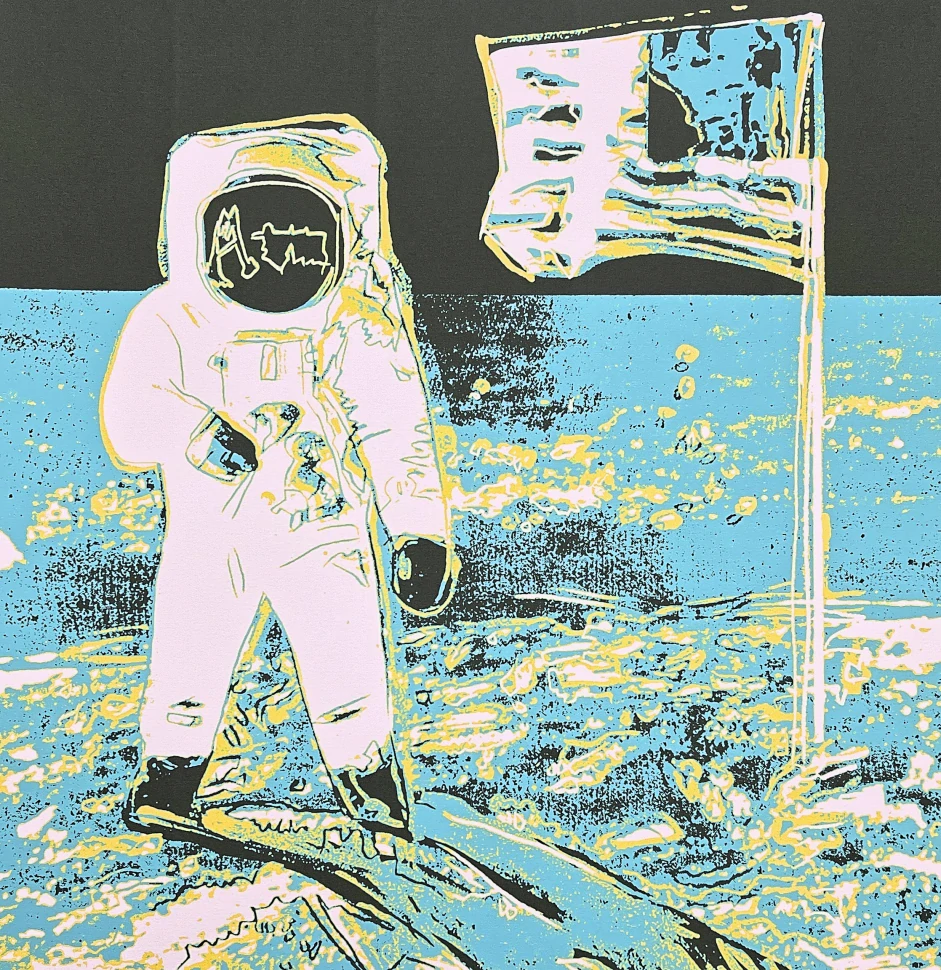 Andy Warhol - Moonwalk černo-tyrkysový 49/100 - edice Leo Castelli s certifikátem