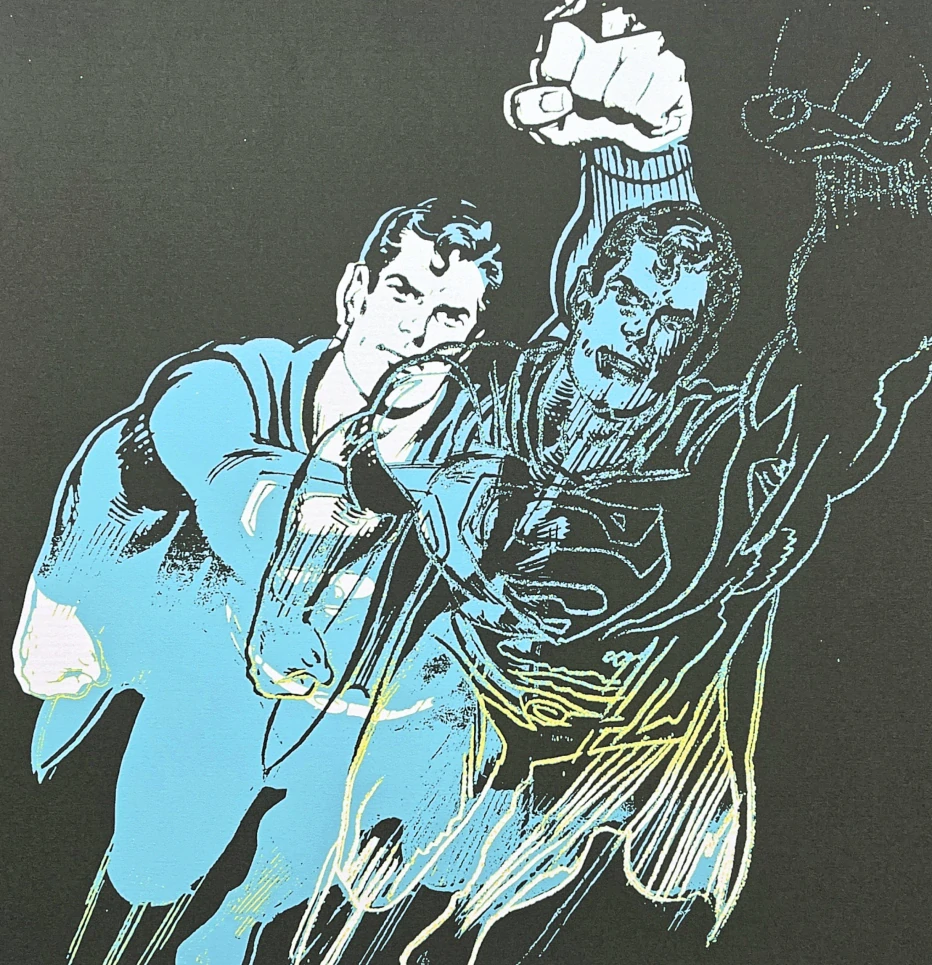 Andy Warhol - Superman tyrkysovo-černý 10/100 - edice Leo Castelli s certifikátem