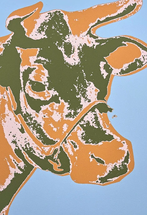 Andy Warhol - Cow modro-oranžová 93/100 - edice Leo Castelli s certifikátem