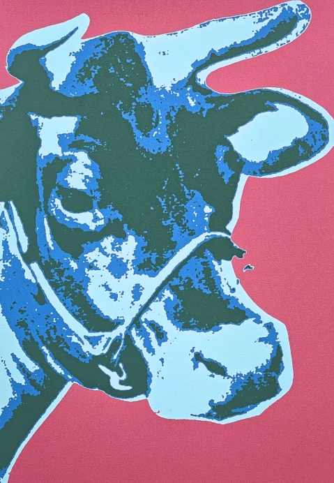 Andy Warhol - Cow růžovo-modrá 58/100 - edice Leo Castelli s certifikátem