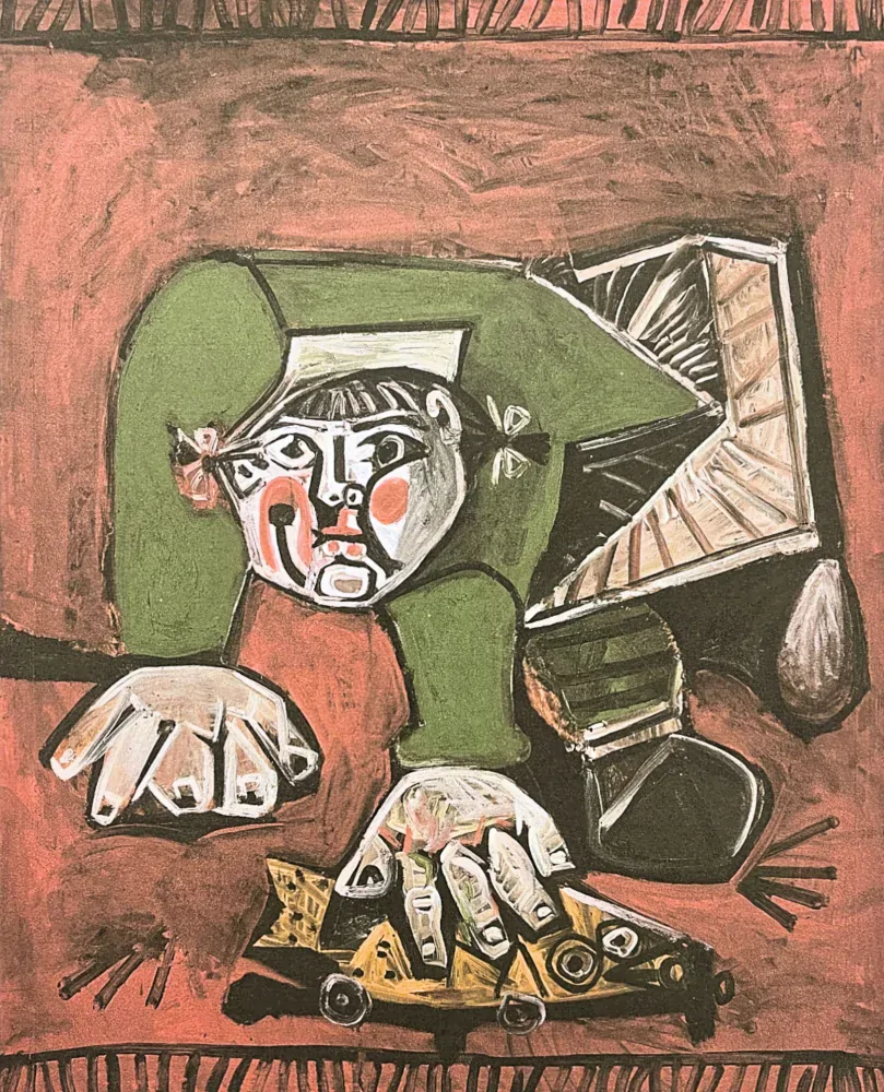 Pablo Picasso - Paloma with celluloid fish 110/250 - signováno, 28.5x38 cm