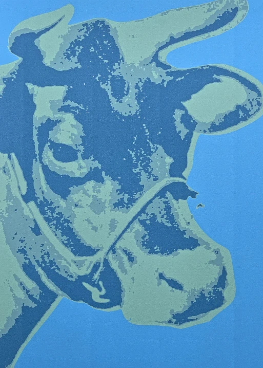 Andy Warhol - Cow modro-zelená 42/100 - edice Leo Castelli s certifikátem