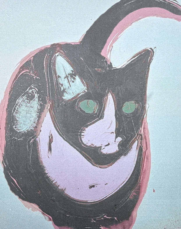 Andy Warhol - The Great Cat růžovo-černá 82/100 - edice Leo Castelli s certifikátem