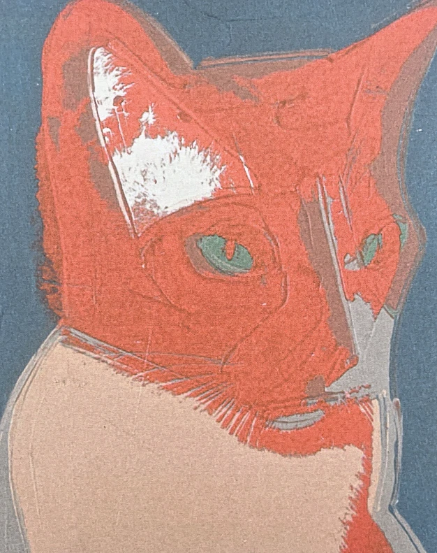 Andy Warhol - The Great Cat Head oranžová x/100 - edice Leo Castelli s certifikátem