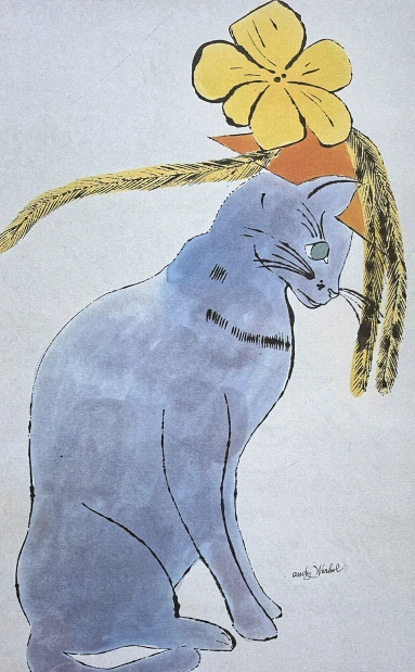 Andy Warhol - Cat Sam with flower x/100 - edice Leo Castelli s certifikátem