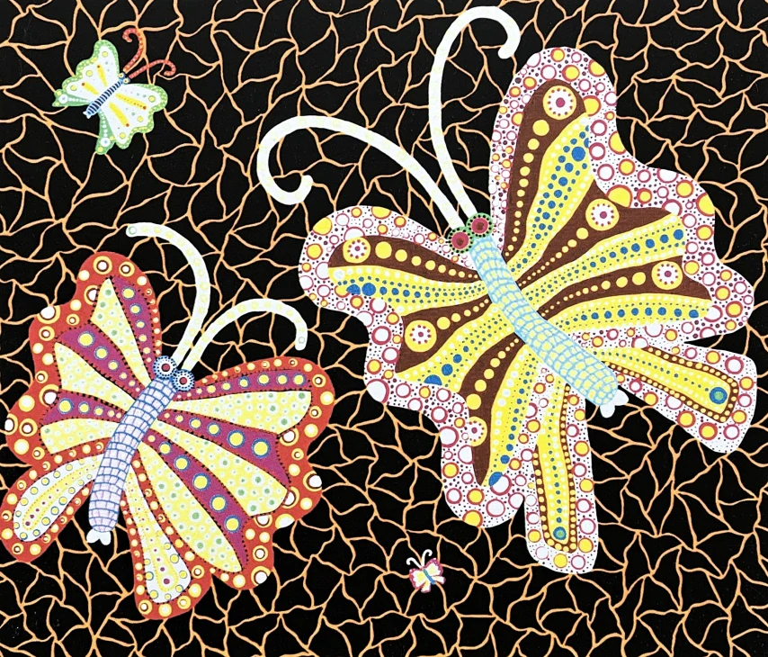 Yayoi Kusama - Butterflies 181/500 - signováno, číslovaná edice, 50x65 cm