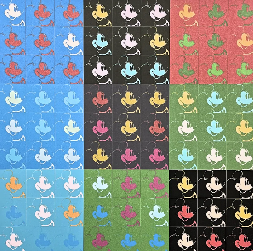 Andy Warhol - Mickey Mouse koláž 96/100 - edice Leo Castelli s certifikátem