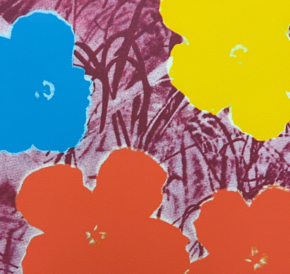 Andy Warhol - Flowers oranžovo-žluté 347/2400 - 60x60cm, limitovaná edice CMOA s certifikátem