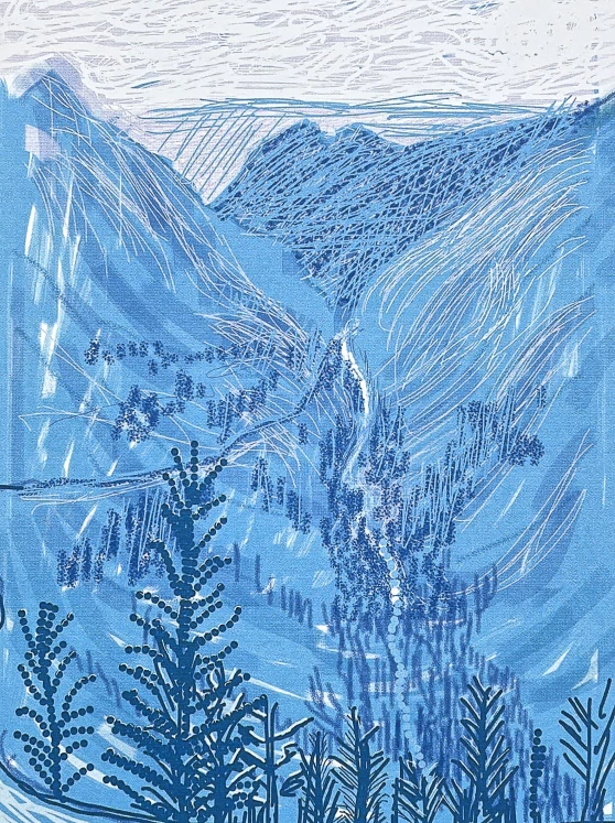 David Hockney - Yosemite in blue x/500 - limitovaná edice s certifikátem, 35x50 cm