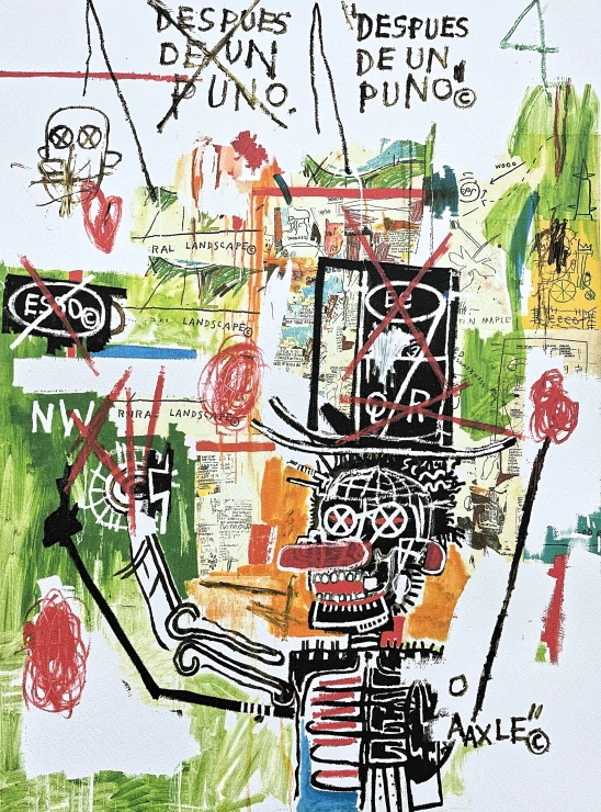 Jean-Michel Basquiat - After Puno 219/300 - limitovaná edice, signováno, 50x70cm 