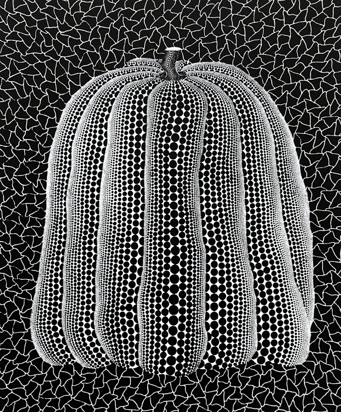 Yayoi Kusama - White pumpkin x/500 - signováno, číslovaná edice, 50x65 cm