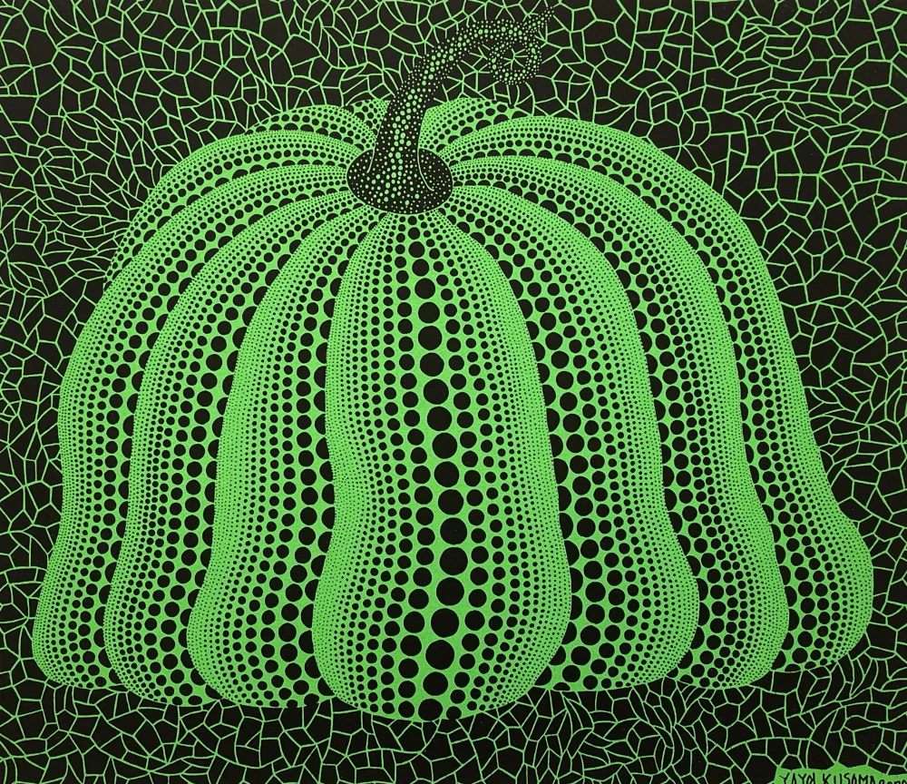 Yayoi Kusama - Green pumpkin x/500 - signováno, číslovaná edice, 65x50 cm