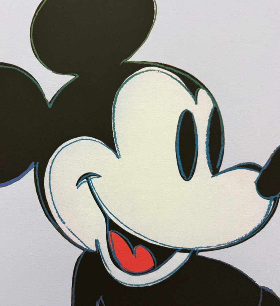 Andy Warhol - Mickey Mouse světle modrošedý 280/2400 - 60x60 cm, limitovaná edice CMOA s certifikátem