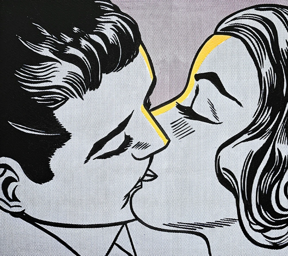 Roy Lichtenstein - The Kiss IV - signováno, 35x50cm, limitovaná edice 111/150