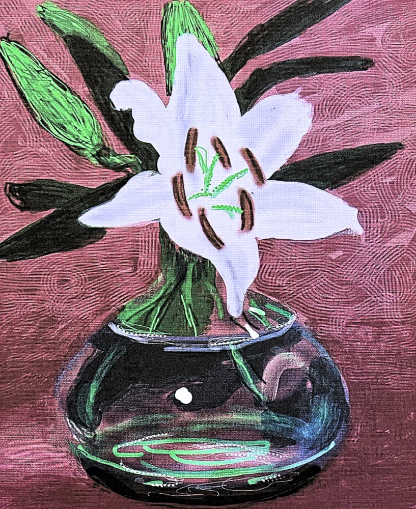David Hockney - Flowers in a vase 218/500 - limitovaná edice, s certifikátem, 35x50 cm
