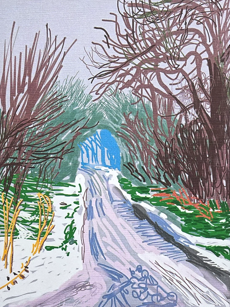 David Hockney - The Arrival of spring in Woldgate East Yorkshire in 2011 - 4 January - 408/500 - limitovaná edice s certifikátem, 35x50 cm