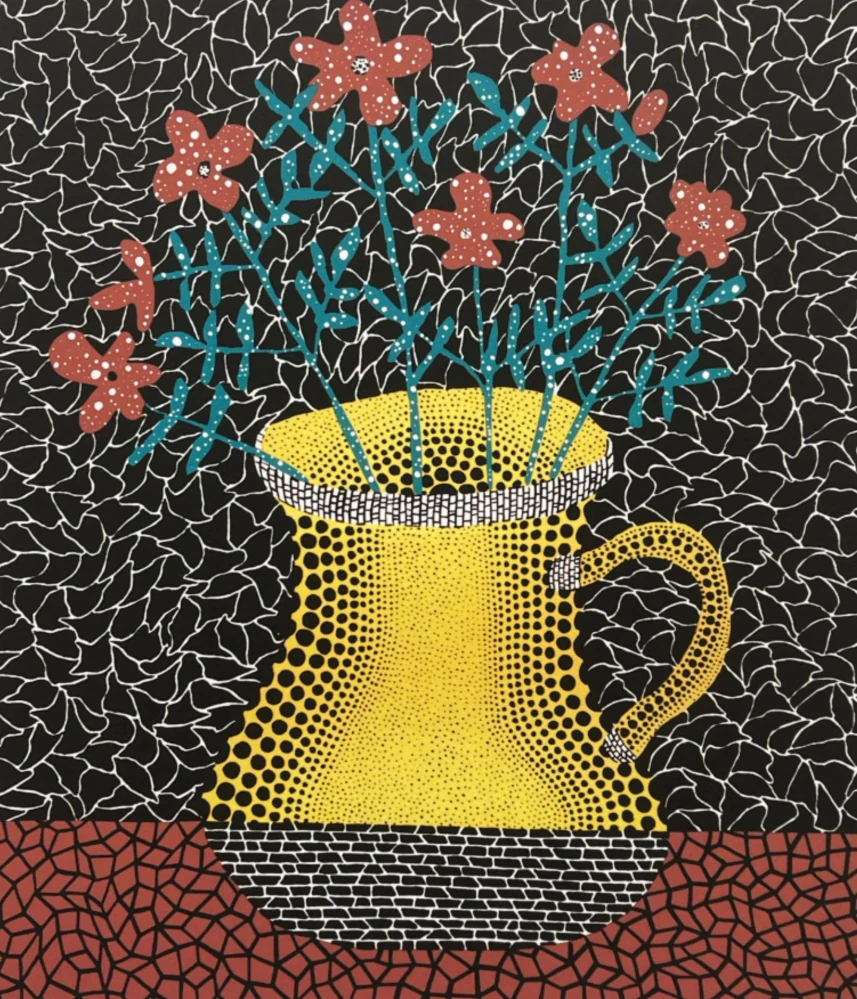 Yayoi Kusama - Flowers and Vase x/500 - signováno, číslovaná edice, 50x65 cm