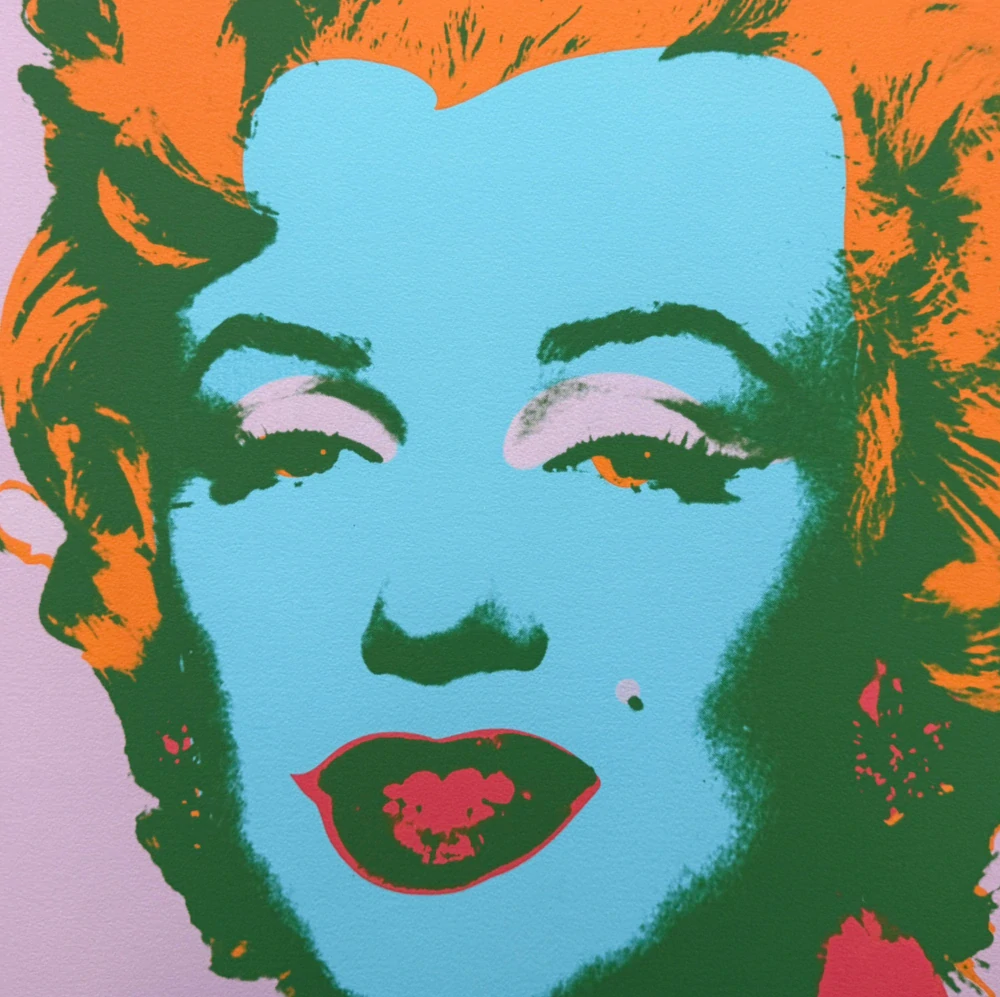 Andy Warhol - Marilyn Monroe modro-růžová 360/2400 - 60x60cm, limitovaná edice CMOA s certifikátem
