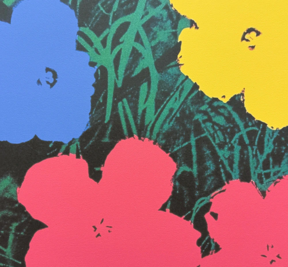 Andy Warhol - Flowers žluto-červené 120/2400 - 60x60cm, limitovaná edice CMOA s certifikátem