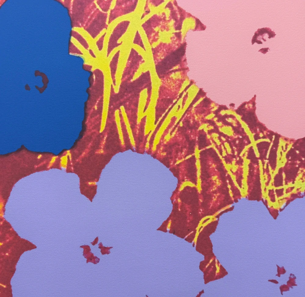Andy Warhol - Flowers růžovo-fialové 190/2400 - 60x60cm, limitovaná edice CMOA s certifikátem