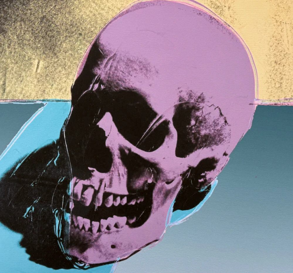 Andy Warhol - Skull žluto-růžová 226/2400 - 60x60cm, limitovaná edice CMOA s certifikátem