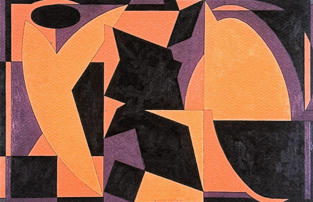 Victor Vasarely - Black and Orange 48/500 - limitovaná edice s certifikátem