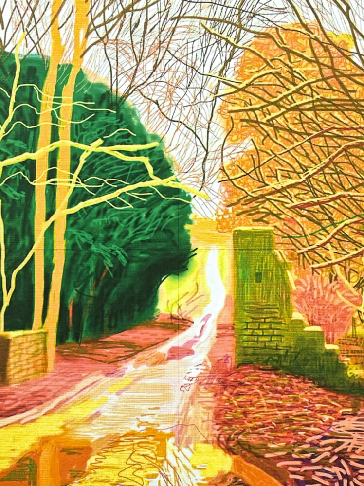 David Hockney - The arrival of spring in Woldgate x/500 - limitovaná edice s certifikátem, 35x50 cm