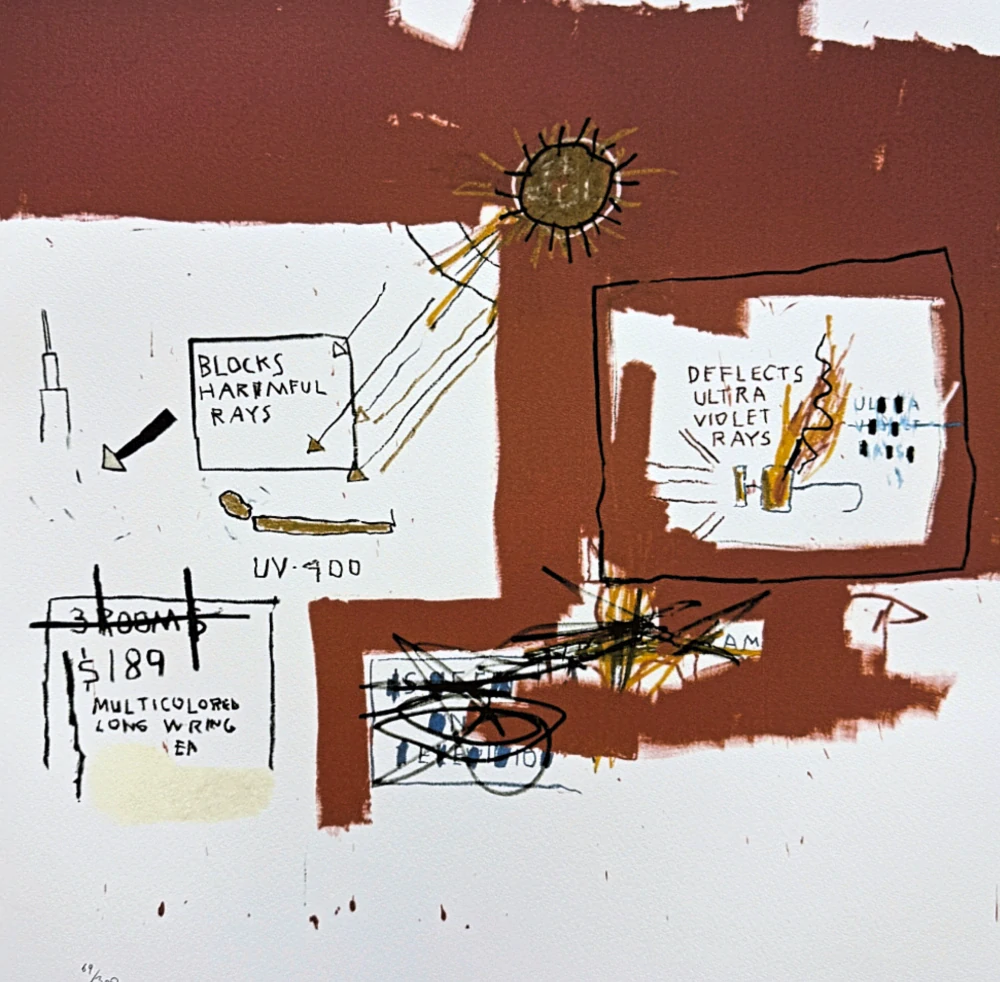 Jean-Michel Basquiat - Amber vision 69/300 - limitovaná edice, signováno, 50x70cm