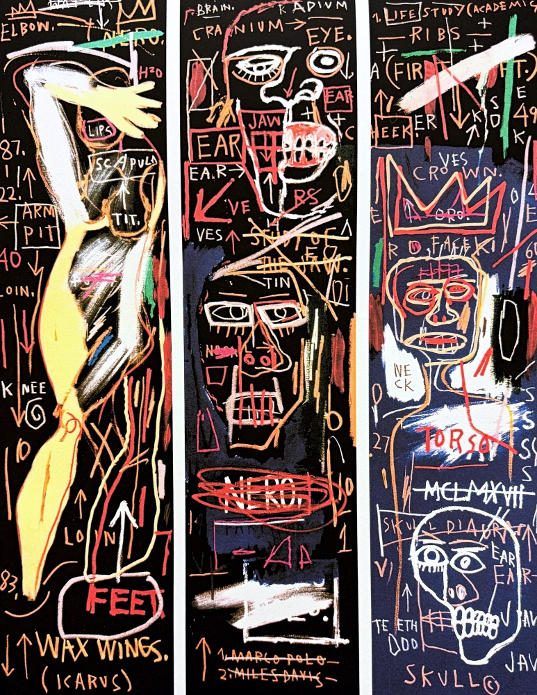 Jean-Michel Basquiat - Icarus Esso 100/300 - limitovaná edice, signováno, 70x50cm