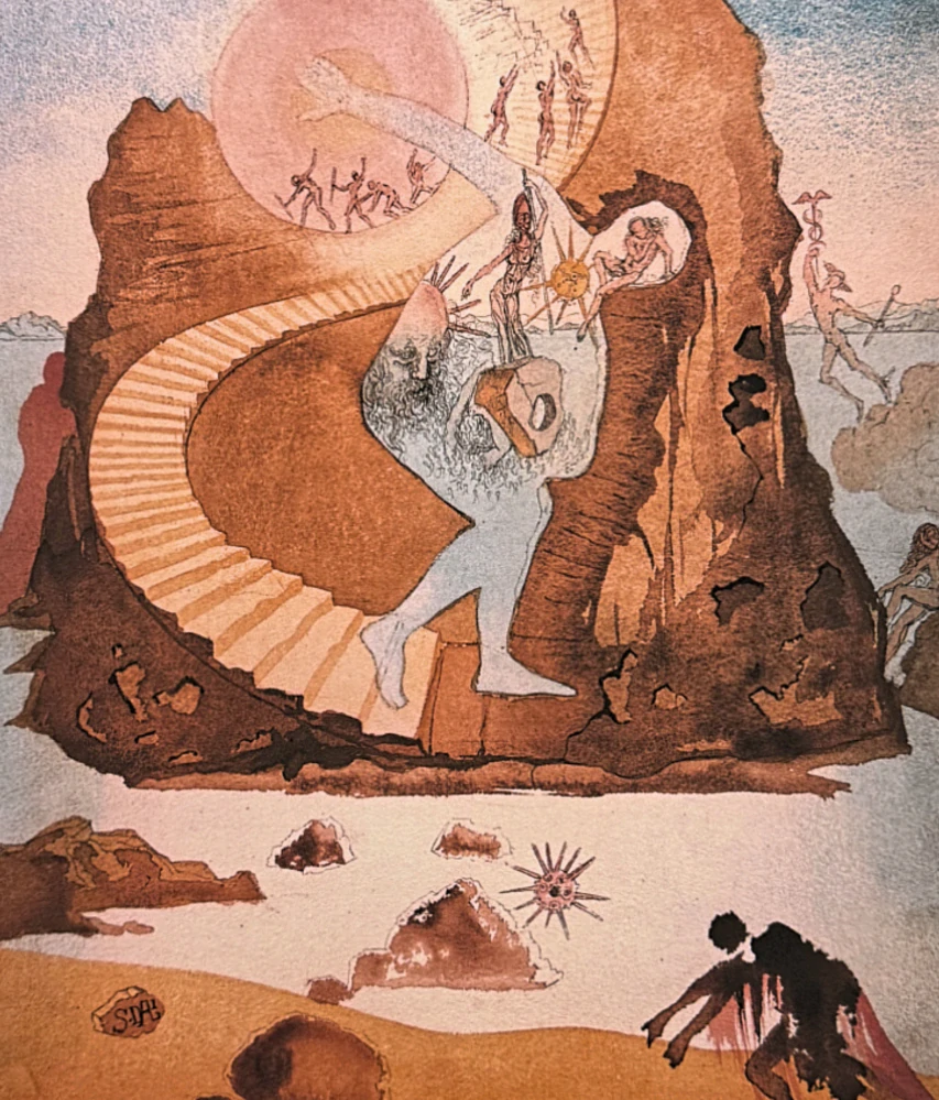 Salvador Dalí - The Council of the Gods - signováno, limitovaná edice, 50x66cm