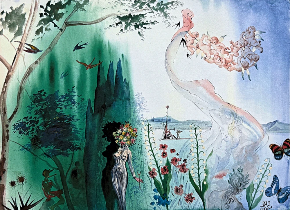 Salvador Dalí - Printemps - signováno, limitovaná edice, 66x50cm