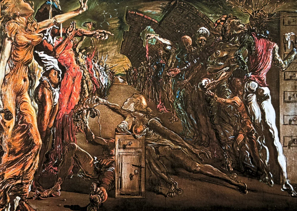 Salvador Dalí - Palladios Corridor of Dramatic Surprise - signováno, limitovaná edice, 66x50cm