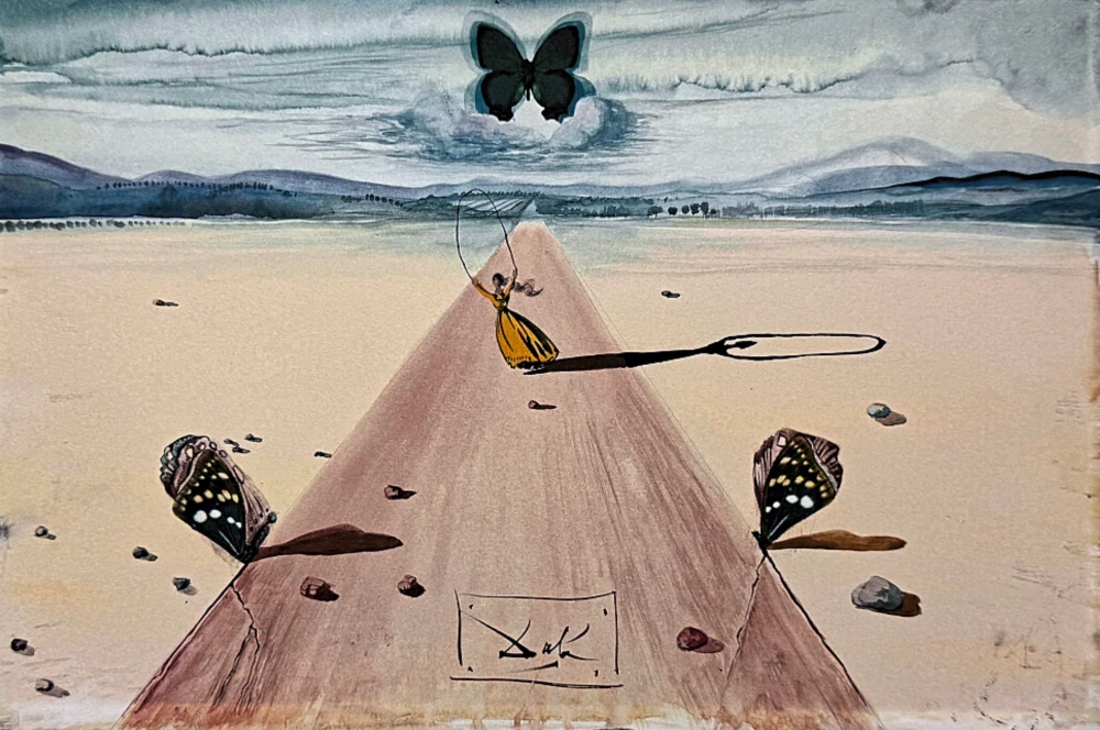 Salvador Dalí - Paysage aux papillons ll - signováno, limitovaná edice, 50x66cm