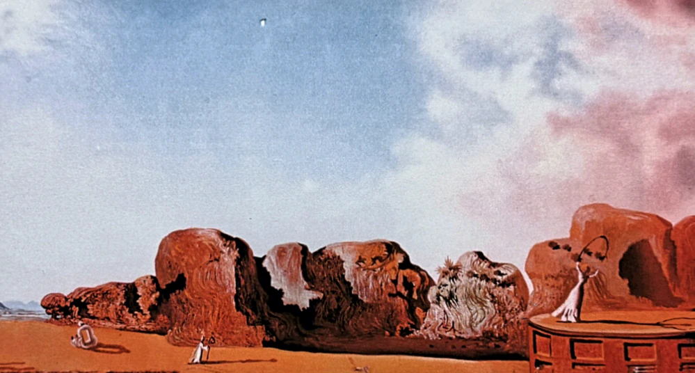 Salvador Dalí - Paisaje de formaciones rocosas - signováno, limitovaná edice, 66x50cm