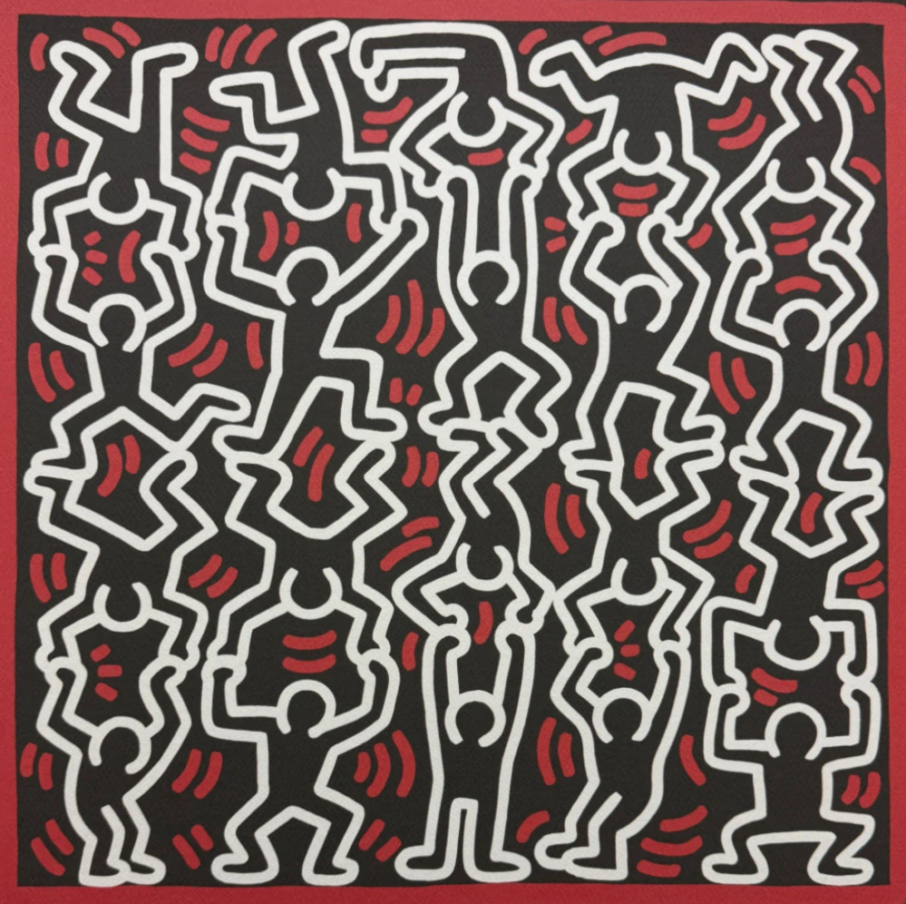 Keith Haring - Stacked Figures x/150 - signováno, limitovaná edice s certifikátem, 50x70 cm