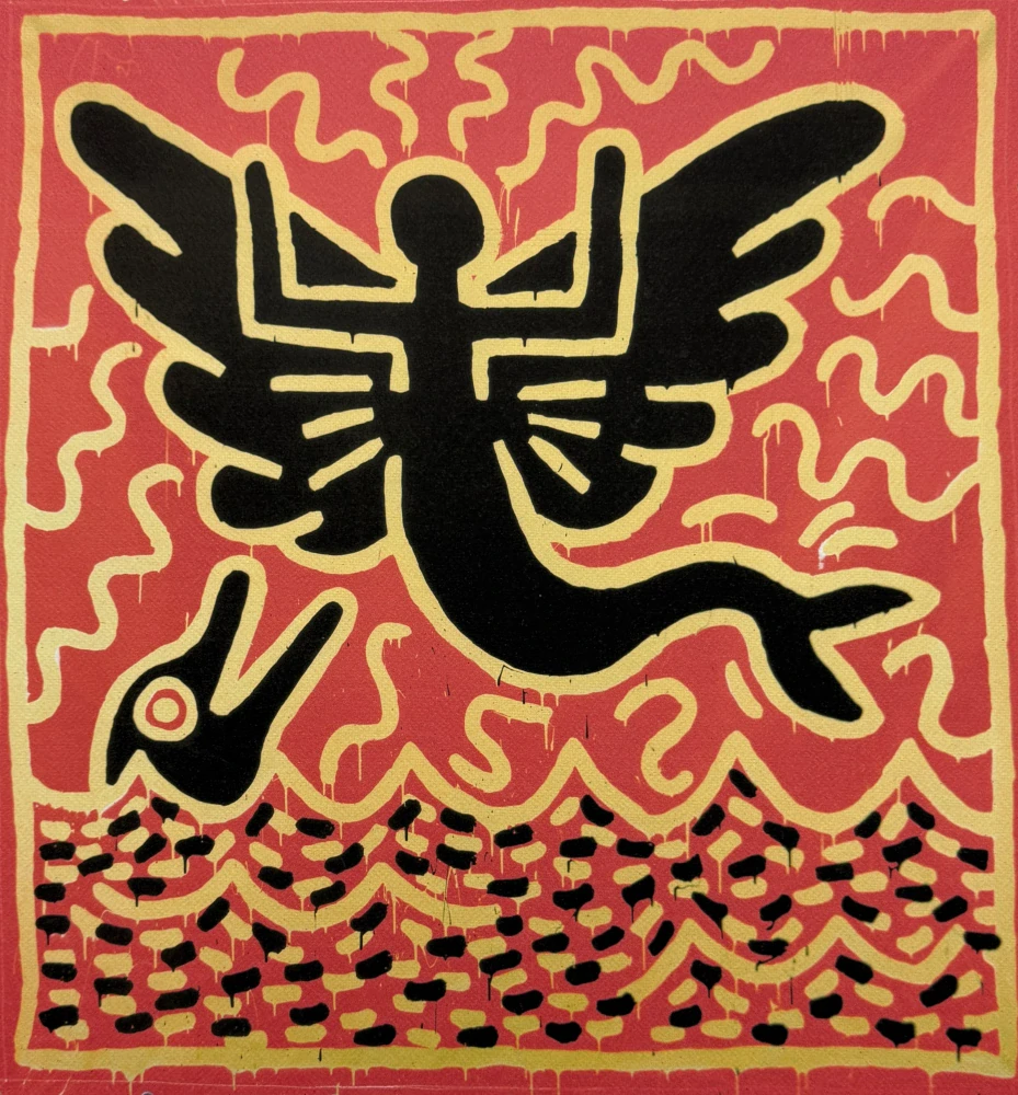 Keith Haring - Winged Mermaid x/150 - signováno, limitovaná edice s certifikátem, 50x70 cm