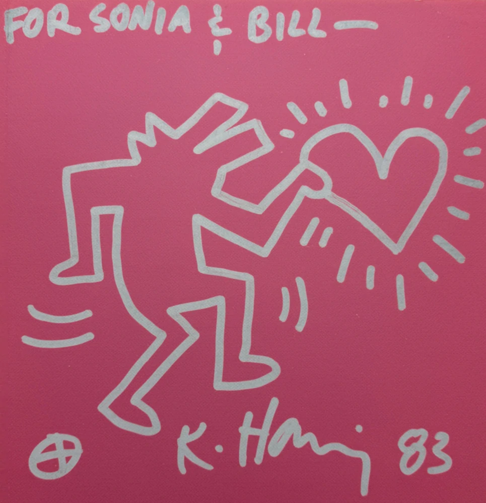 Keith Haring - Heart x/150 - signováno, limitovaná edice s certifikátem, 50x70 cm