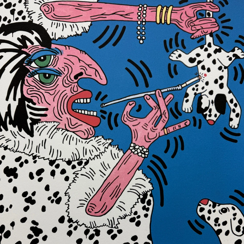 Keith Haring - Dalmatian x/150 - signováno, limitovaná edice s certifikátem, 50x70 cm