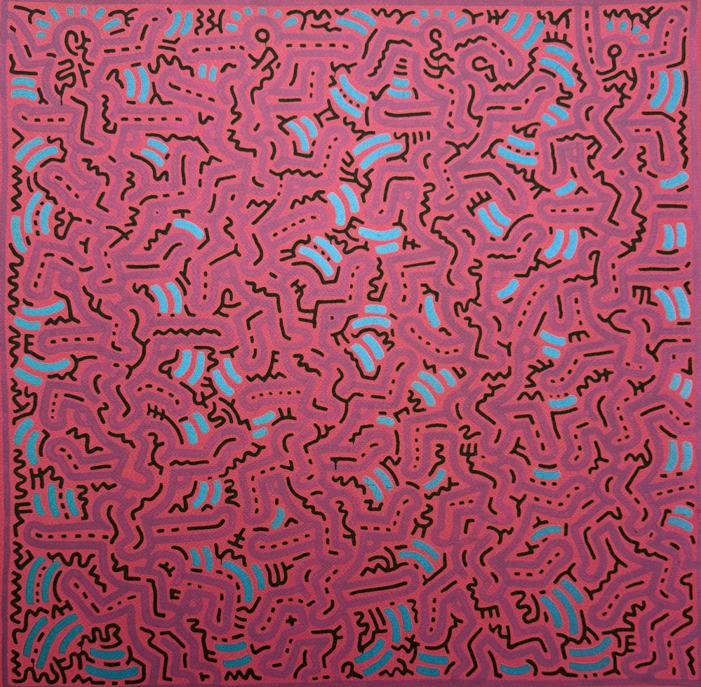 Keith Haring - Labyrinth ll x/150 - signováno, limitovaná edice s certifikátem, 50x70 cm