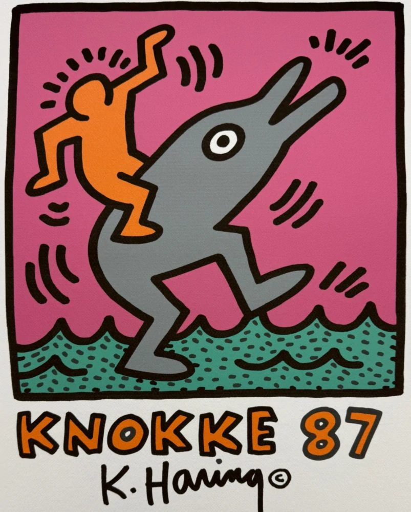 Keith Haring - Knokke 87 x/150 - signováno, limitovaná edice s certifikátem, 50x70 cm