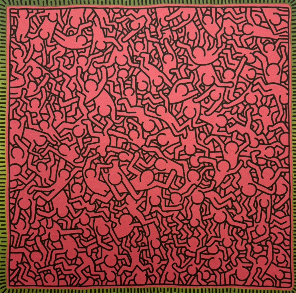 Keith Haring - Pop Shop Quad l  x/150 - signováno, limitovaná edice s certifikátem, 50x70 cm