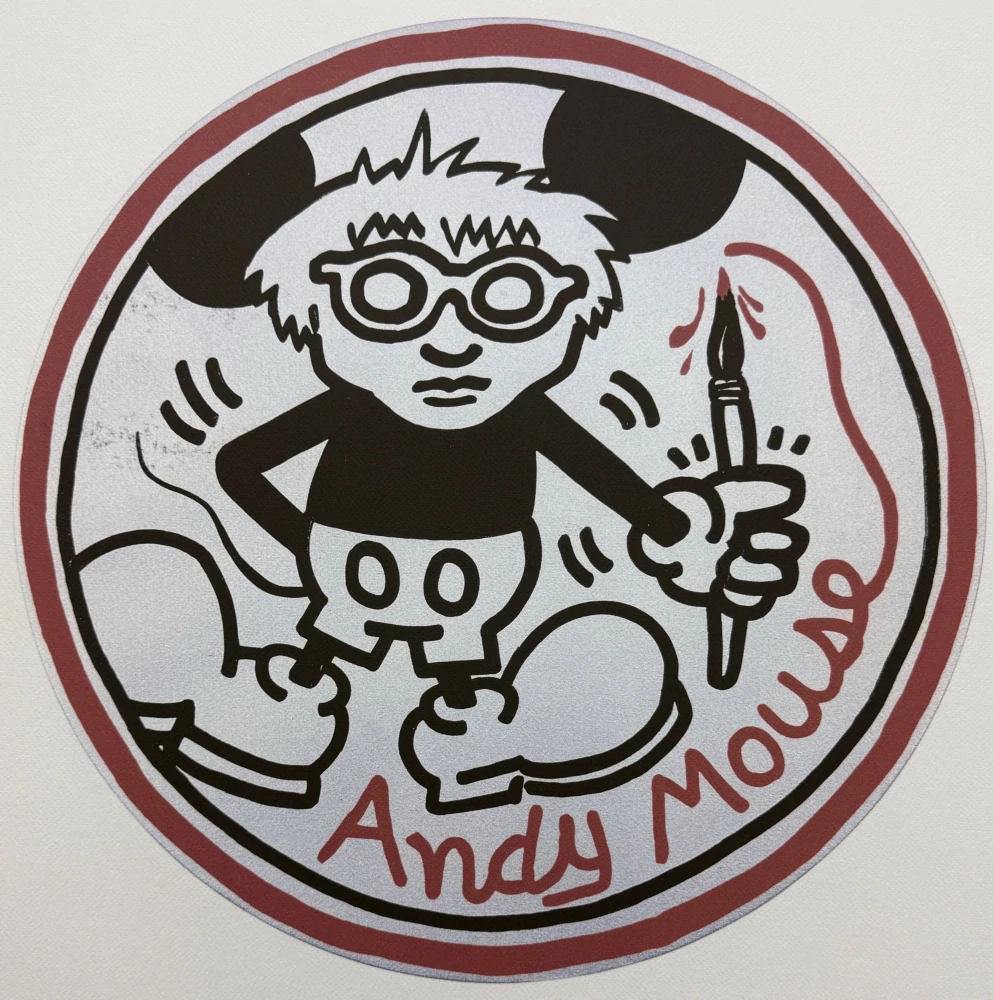 Keith Haring - Andy Mouse l x/150 - signováno, limitovaná edice s certifikátem, 50x70 cm
