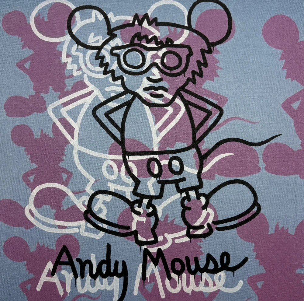 Keith Haring - Andy Mouse ll x/150 - signováno, limitovaná edice s certifikátem, 50x70 cm