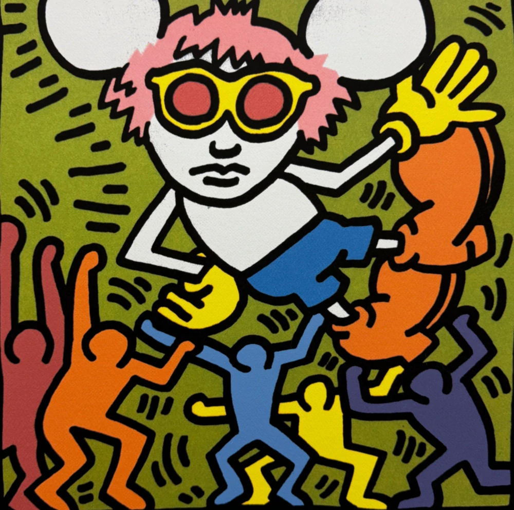 Keith Haring - Andy Mouse IV x/150 - signováno, limitovaná edice s certifikátem, 50x70 cm