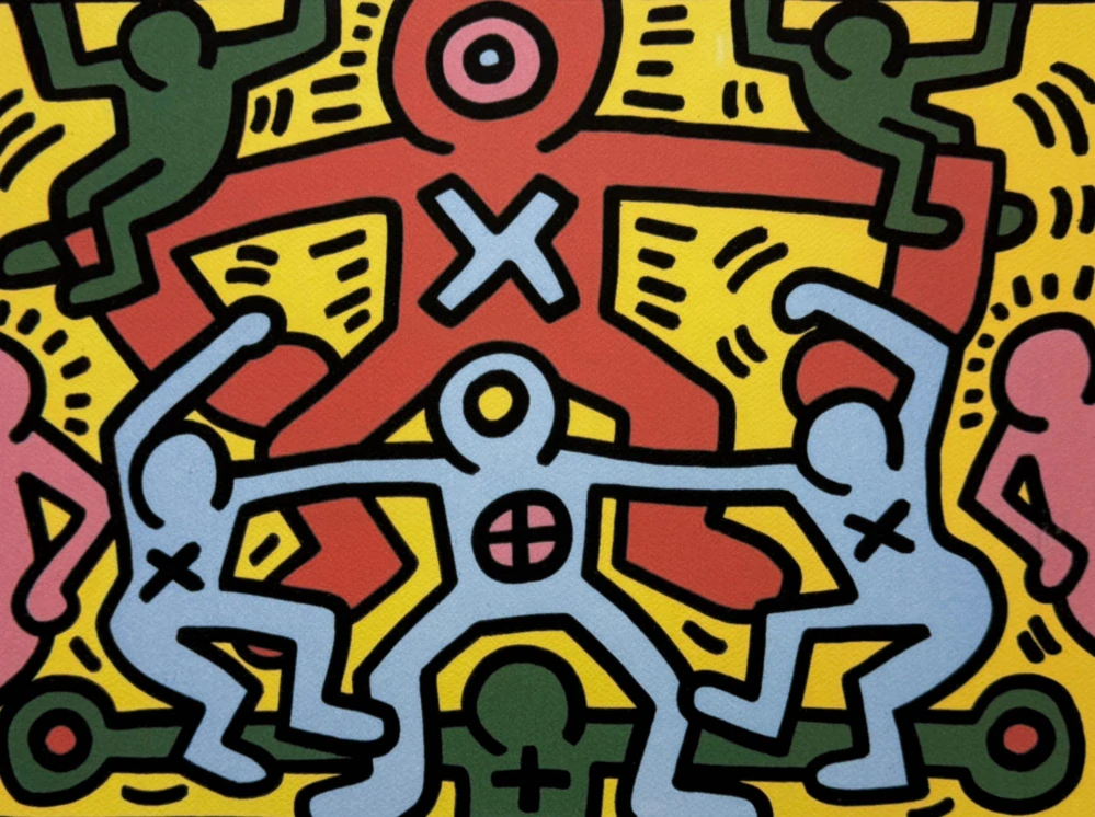 Keith Haring - Pop Shop IV Plate 3 x/150 - signováno, limitovaná edice s certifikátem, 70x50 cm