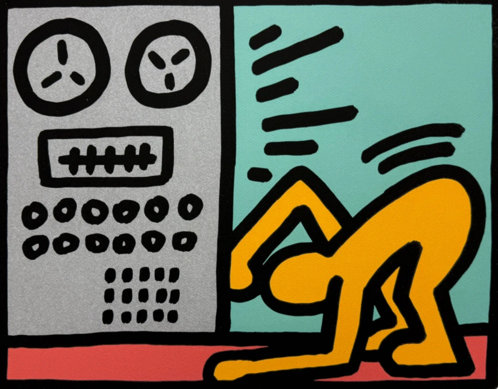 Keith Haring - Computer x/150 - signováno, limitovaná edice s certifikátem, 70x50 cm