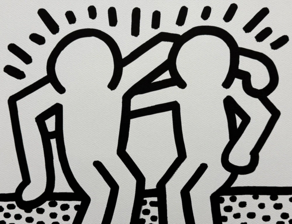 Keith Haring - Best Buddies x/150 - signováno, limitovaná edice s certifikátem, 70x50 cm