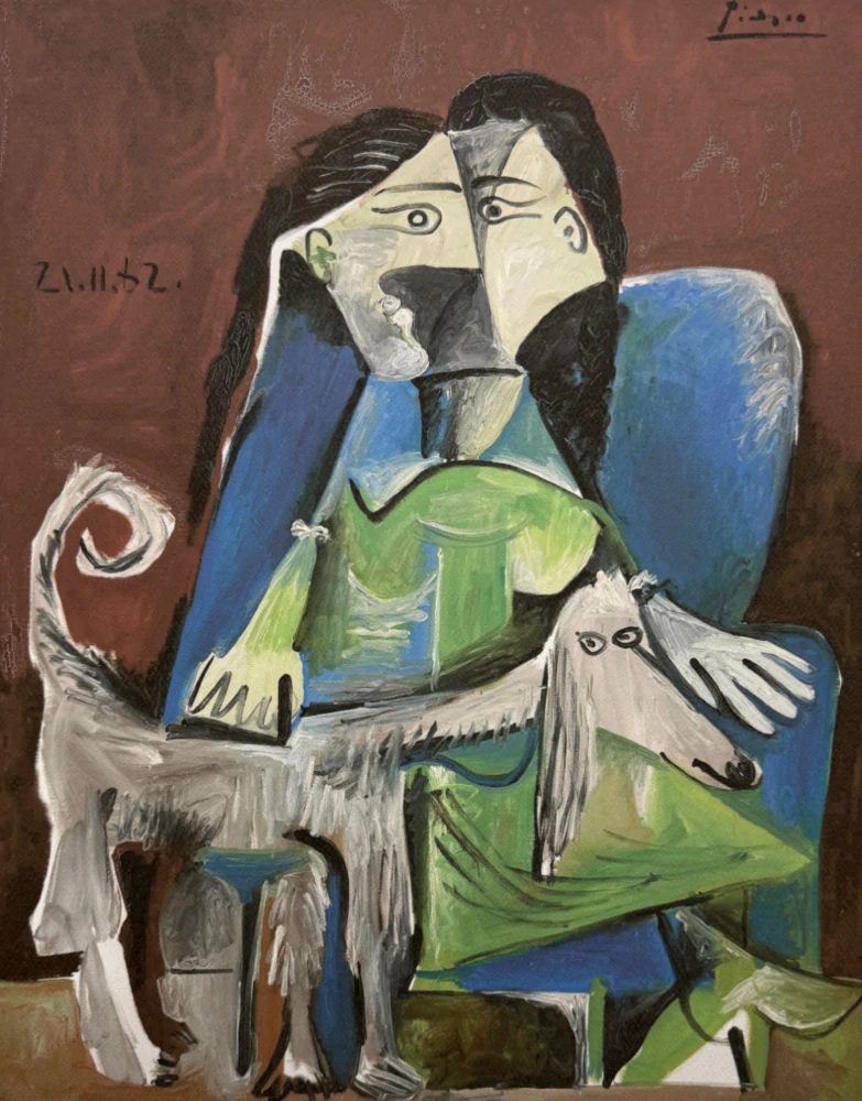 Pablo Picasso - Femme au chien 30/200 - signováno, s certifikátem, 50x70 cm